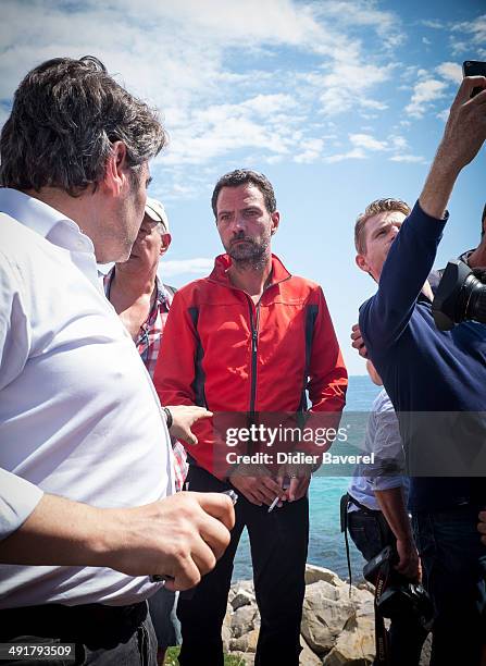 Former Societe General Bank trader Jerome Kerviel arrives near the French Border on May 17, 2014 in Ventimiglia, Italy. The former trader is facing...