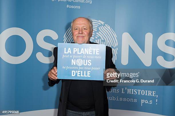 Marc Jolivet attends the Nicolas Hulot foundation conference ' L'appel de Nicolas Hulot' at Le Grand Rex on October 7, 2015 in Paris, France.
