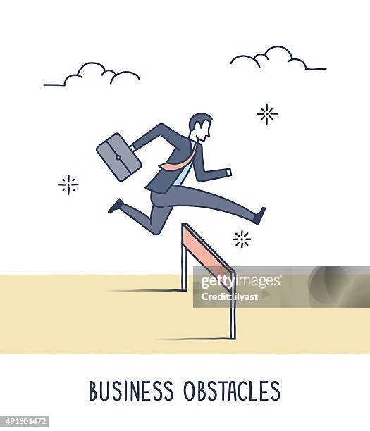 business obstacles - business training abstract stock illustrations