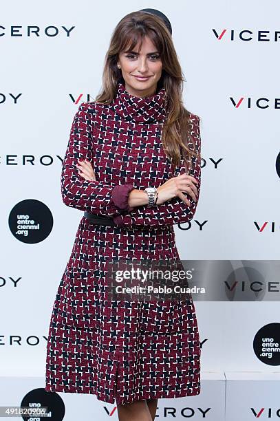 Spanish Actress Penelope Cruz presents her new cinema project at Viceroy Headquarters on October 8, 2015 in Madrid, Spain.