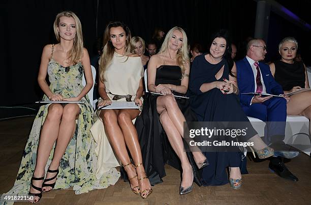 Joanna Pacula, Natalia Siwiec and Anna Tarnowska attend the finale of the Miss World Poland pageant on October 5, 2015 in Endorfina Club in Warsaw,...