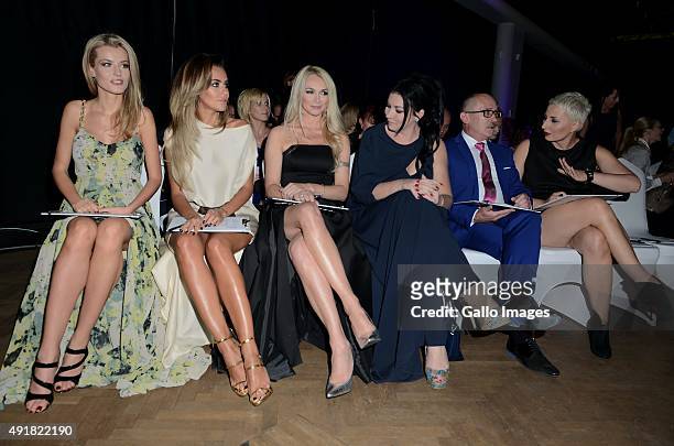 Joanna Pacula, Natalia Siwiec and Anna Tarnowska attend the finale of the Miss World Poland pageant on October 5, 2015 in Endorfina Club in Warsaw,...