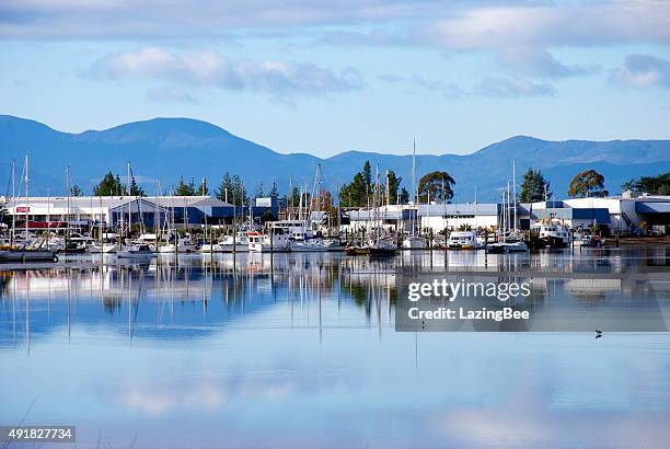 motueka marina, tasman region, new zealand - nelson stock pictures, royalty-free photos & images