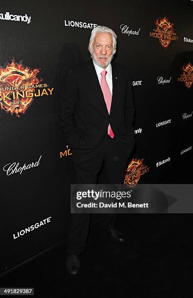 Donald Sutherland attends Lionsgate's "The Hunger Games: Mockingjay Part 1" party at a private villa on May 17, 2014 in Cannes, France.