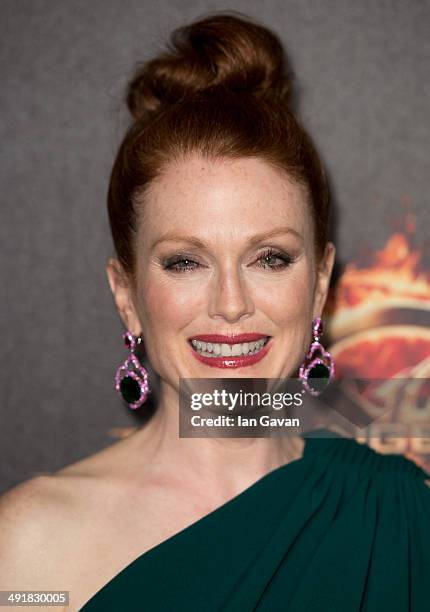 Actress Julianne Moore attends "The Hunger Games: Mockingjay Part 1" party at the 67th Annual Cannes Film Festival on May 17, 2014 in Cannes, France.