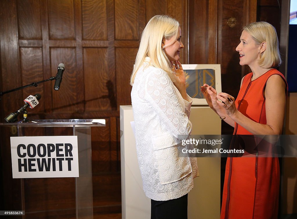 Crown Prince Haakon And Crown Princess Mette-Marit Of Norway Present Gift To Cooper Hewitt