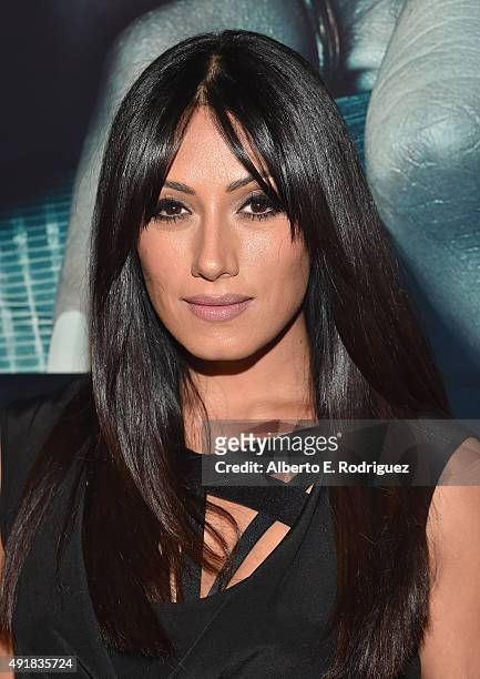 Actress Tehmina Sunny attends the premiere of Lionsgate's "Knock Knock" at TCL Chinese 6 Theatres on October 7, 2015 in Hollywood, California.
