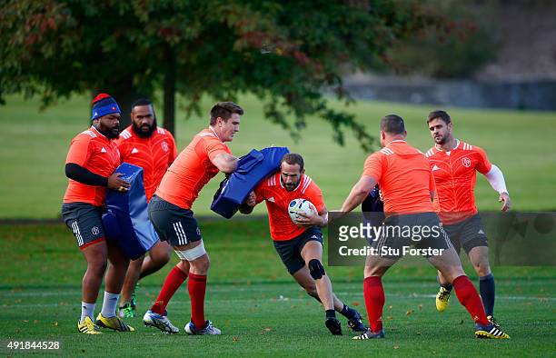 Frederic Michalak of France in action during France training at the Hensol Castle grounds on October 8, 2015 in Cardiff, Wales.