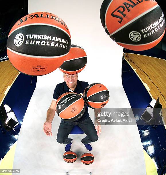 Zeljko Obradovic, Head Coach of Fenerbahce Istanbul poses during the 2015/2016 Turkish Airlines Euroleague Basketball Media Day at Ulker Sports Arena...