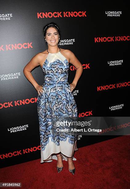 Actress Lorenza Izzo arrive for the Premiere Of Lionsgate Premiere's "Knock Knock" held at TCL Chinese Theatre on October 7, 2015 in Hollywood,...