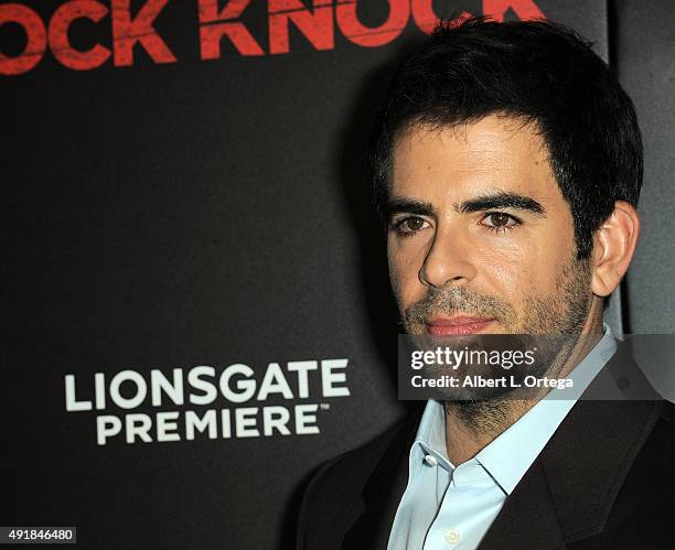 Director Eli Roth arrives for the Premiere Of Lionsgate Premiere's "Knock Knock" held at TCL Chinese Theatre on October 7, 2015 in Hollywood,...