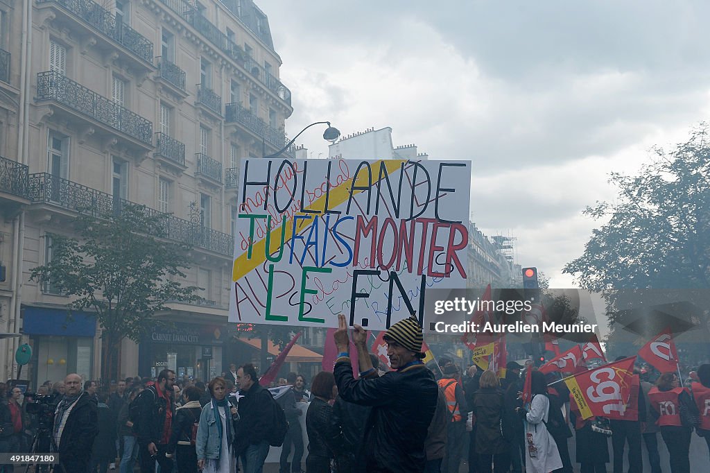 Workers Protest Against Layoffts and Low Salaries  In Paris