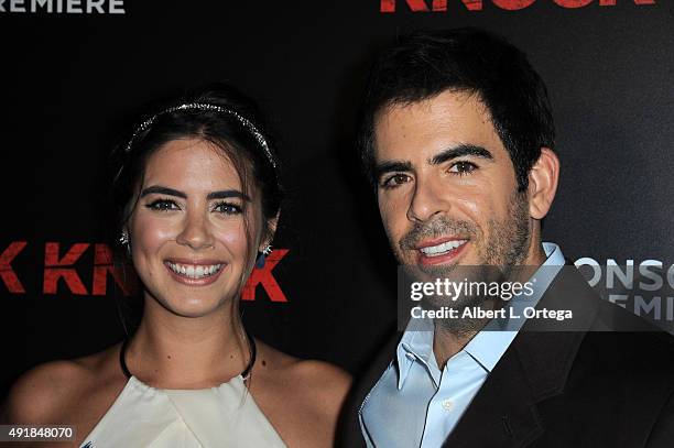 Actress Lorenza Izzo and director Eli Roth arrive for the Premiere Of Lionsgate Premiere's "Knock Knock" held at TCL Chinese Theatre on October 7,...