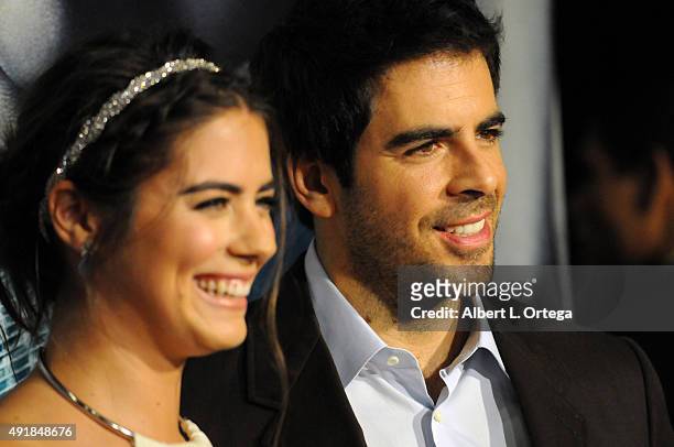 Actress Lorenza Izzo and director Eli Roth arrive for the Premiere Of Lionsgate Premiere's "Knock Knock" held at TCL Chinese Theatre on October 7,...