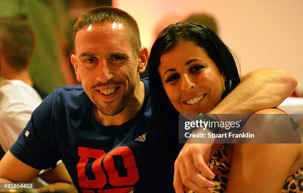 Franck Ribery and Wahiba Ribery during the FC Bayern Muenchen Champions party after winning the German DFB Cup finale at Deutsche Telekom...