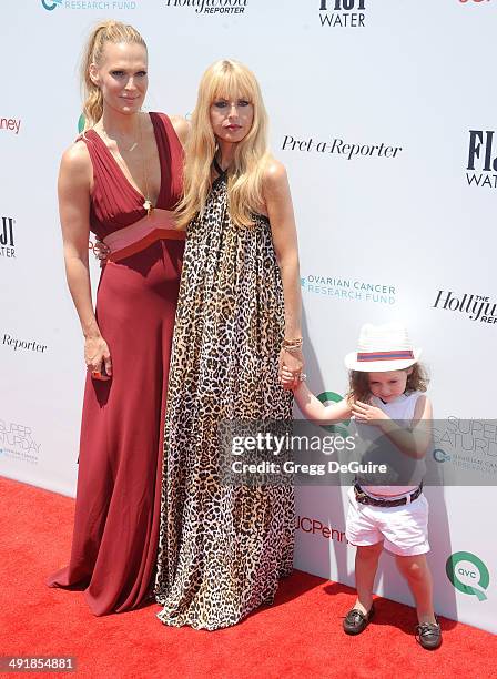 Molly Sims, Rachel Zoe and son Skyler Berman arrive at the Ovarian Cancer Research Fund's Inaugural Super Saturday LA event at Barker Hangar on May...