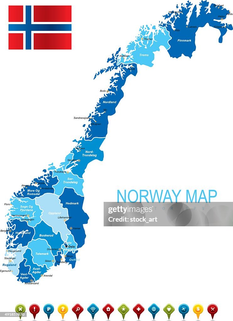 Norway Blue Map