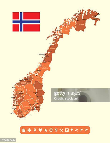 norway infographic map - alesund norway stock illustrations