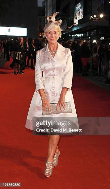 Helen Mirren attends the Accenture Gala Screening of "Trumbo" during the BFI London Film Festival at Odeon Leicester Square on October 8, 2015 in...
