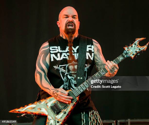 Kerry King of Slayer performs during 2014 Rock On The Range at Columbus Crew Stadium on May 17, 2014 in Columbus, Ohio.