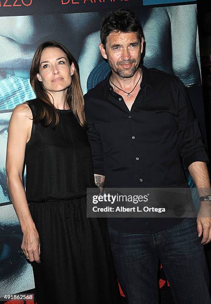 Actress Claire Forlani and actor Dougray Scott arrive for the Premiere Of Lionsgate Premiere's "Knock Knock" held at TCL Chinese Theatre on October...