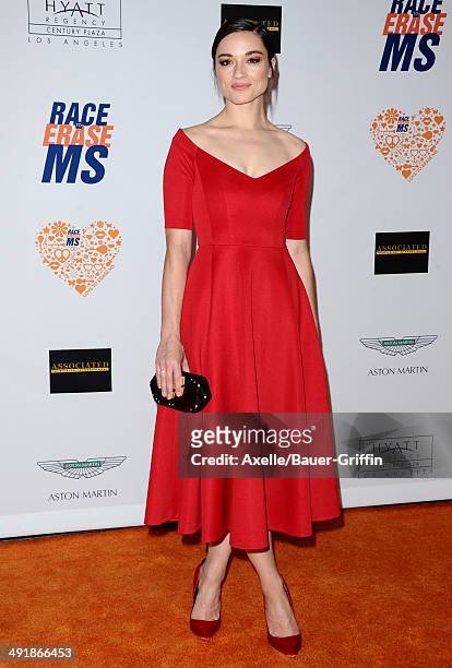 Actress Crystal Reed arrives at the 21st Annual Race To Erase MS Gala at the Hyatt Regency Century Plaza on May 2, 2014 in Century City, California.