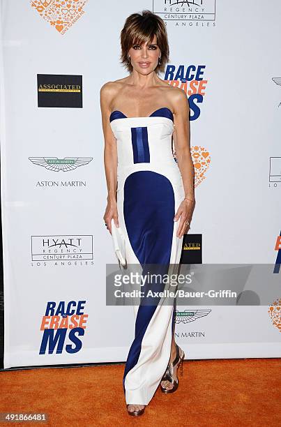 Actress Lisa Rinna arrives at the 21st Annual Race To Erase MS Gala at the Hyatt Regency Century Plaza on May 2, 2014 in Century City, California.