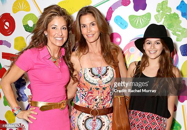 Host Dylan Lauren, Cindy Crawford and daughter Kaia Crawford attend Dylan's Candy Bar Candy Girl Collection LA launch event at Dylan's Candy Bar on...