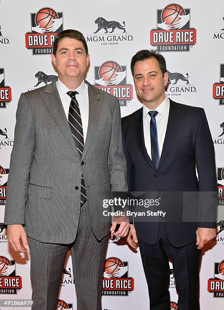 Basketball head coach and Dave Rice Foundation Chairman Dave Rice and television personality and Dave Rice Foundation Director Jimmy Kimmel arrive at...