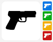 Gun Icon Flat Graphic Design