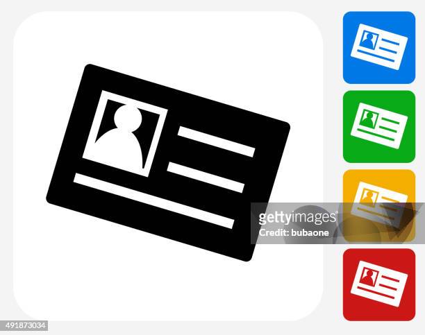 bildbanksillustrationer, clip art samt tecknat material och ikoner med id card icon flat graphic design - id cards