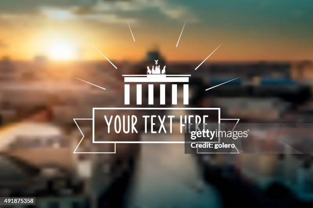 vintage classic berlin sign on blurred sunset panorama - berlin cathedral stock illustrations