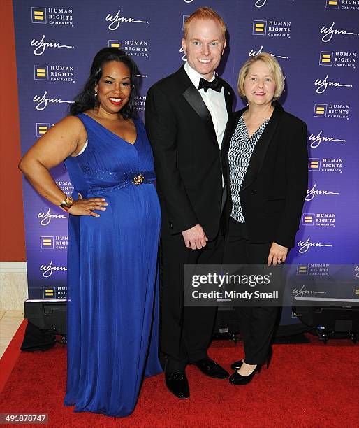 Latoya Holman, Steve Amend and Kristine Kuzemka arrive at the 9th Annual Human Rights Campaign Gala at the Wynn Las Vegas on May 17, 2014 in Las...