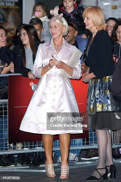 Dame Helen Mirren attends a screening of "Trumbo" during the BFI London Film Festival at Odeon Leicester Square on October 8, 2015 in London, England.