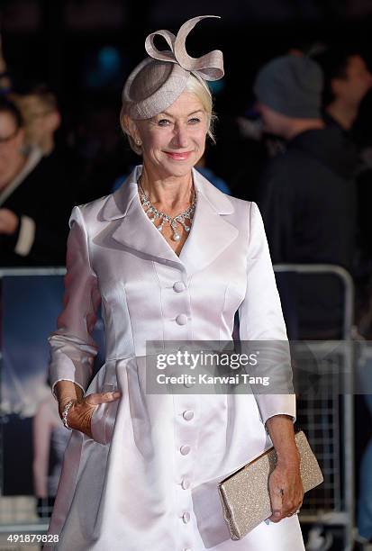 Dame Helen Mirren attends a screening of "Trumbo" during the BFI London Film Festival at Odeon Leicester Square on October 8, 2015 in London, England.