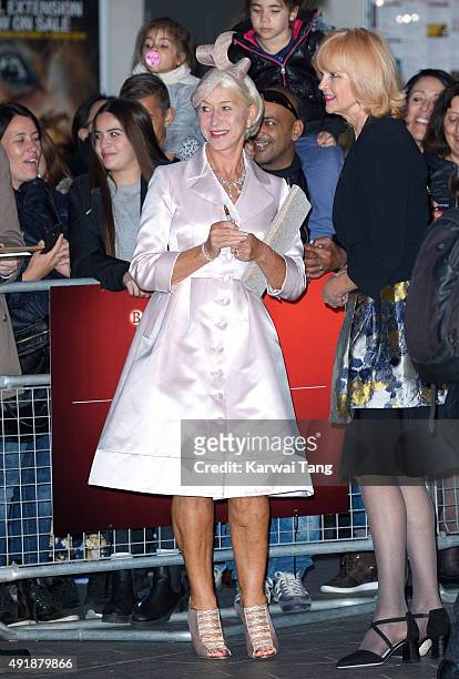 Dame Helen Mirren attends a screening of "Trumbo" during the BFI London Film Festival at Odeon Leicester Square on October 8, 2015 in London, England.