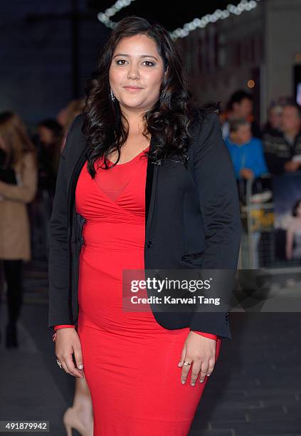 Producer Shivani Rawat attends a screening of "Trumbo" during the BFI London Film Festival at Odeon Leicester Square on October 8, 2015 in London,...