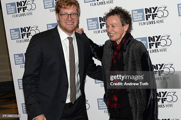 Producer Dan Janvey and Filmmaker Laurie Anderson attend the "Heart Of Dog" screening during the 53rd New York Film Festival at The Film Society of...