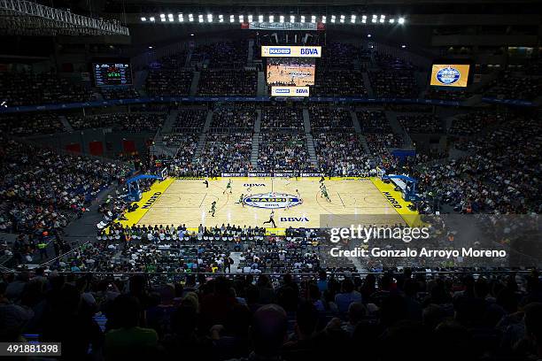 General view of the court during the friendlies of the NBA Global Games 2015 basketball match between Real Madrid and Boston Celtics at Barclaycard...