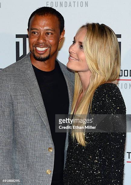 Golfer Tiger Woods and ski racer Lindsey Vonn attend Tiger Jam 2014 at the Mandalay Bay Events Center on May 17, 2014 in Las Vegas, Nevada.
