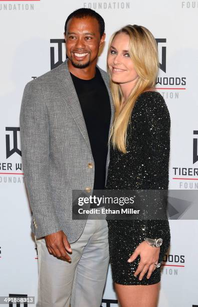 Golfer Tiger Woods and ski racer Lindsey Vonn attend Tiger Jam 2014 at the Mandalay Bay Events Center on May 17, 2014 in Las Vegas, Nevada.