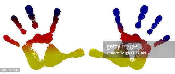 hand track - finger paint stock illustrations