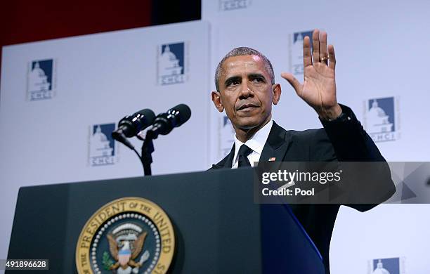 President Barack Obama addresses the Congressional Hispanic Caucus Institute's 38th anniversary awards gala at the Washington Convention Center...
