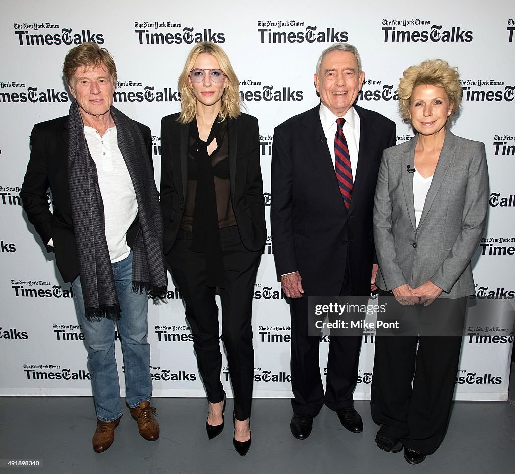 TimesTalks Presents Cate Blanchett, Robert Redford, Mary Mapes And Dan Rather In Discussion With Susan Dominus