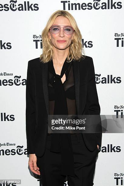 Cate Blanchett attends TimesTalks Presents Cate Blanchett, Robert Redford, Mary Mapes and Dan Rather in Discussion with Susan Dominus at...