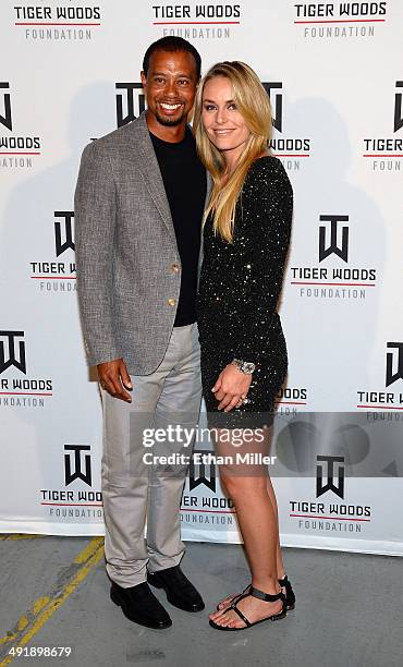 Golfer Tiger Woods and ski racer Lindsey Vonn attend Tiger Jam 2014 at the Mandalay Bay Events Center on May 17, 2014 in Las Vegas, Nevada.