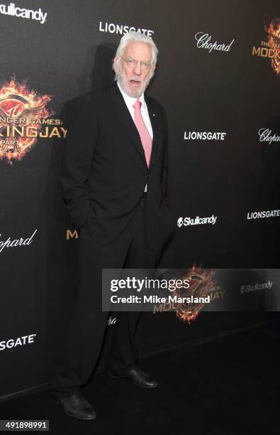 Donald Sutherland attends the "The Hunger Games: Mockingjay Part 1" party at the 67th Annual Cannes Film Festival on May 17, 2014 in Cannes, France.