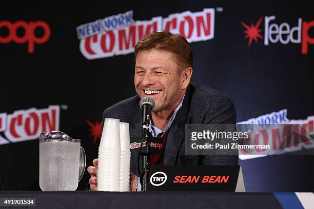 Actor Sean Bean speaks at the TNT Panel: Legends. TNT at New York Comic Con at Jacob Javitz Center on October 8, 2015 in New York City. 25749_106.JPG