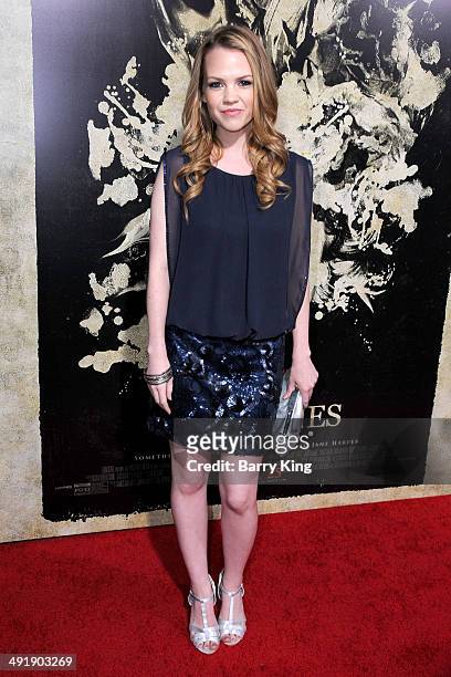 Actress Abbie Cobb arrives at the Los Angeles Premiere of 'The Quiet Ones" held on April 22, 2014 at The Theatre at ACE hotel in Los Angeles,...