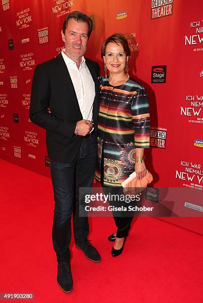John Juergens, son of Udo Juergens and his sister Jenny Juergens, daughter of Udo Juergens during the Munich premiere of the musical 'Ich war noch...